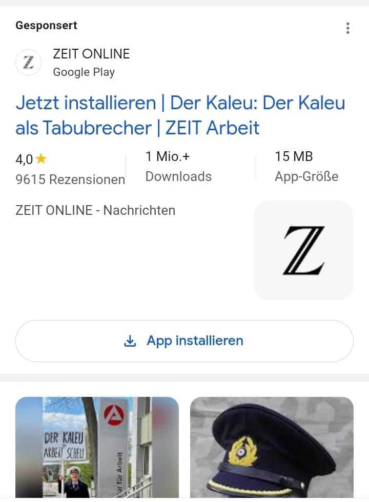 WERBUNG im März 2024 ( ZEIT ONLINE  +  IMAGO )